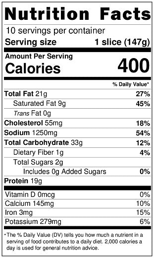 Old Nutrition Label